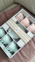 Подарочный чайный сервиз Exclusive Sweety костяной фарфор, набор на 6 персон, 12 предметов, 250 мл #112, Ольга П.