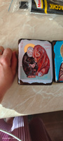 Икона ручной работы Серафим Саровский с медведем под старину, 9x12 см #1, Елена