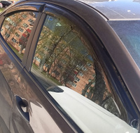 Дефлекторы боковых окон Hyundai Solaris 1 (Хендай Солярис) седан, 2010-2017, ветровики на двери автомобиля, ТТ #6, Сергей К.
