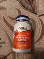 NOW Витамин Д3 5000 ЕД, добавка для иммунитета и здоровых костей (vitamin D3 5000IU ME), 240 софтгелевых капсул. #22, Галина С.