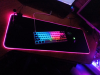 Коврик для мышки большой с подсветкой, RGB, игровой 80х30см #20, Саша Л.