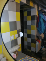 Зеркало круглое настенное в алюминиевой раме "Черное", 80 х 80 см, СтеклоМаркет #14, Елена П.