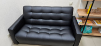 RONUM Прямой диван, механизм Нераскладной, 160х82х85 см,черный #2, Андрей З.