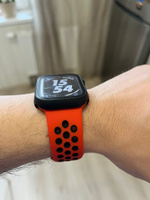 Cиликоновый ремешок ReFrukt для Apple Watch series 1 2 3 4 5 6 7 8 SE, 38mm 40mm 41mm (для эпл вотч) - Красно-черный #61, Денис К.