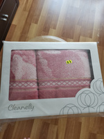 Cleanelly Набор банных полотенец наборы полотенец в подарочных коробках, Хлопок, 70x140, 50x90 см, розовый, 2 шт. #43, Юлия Л.