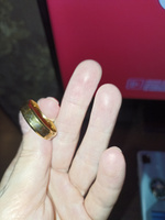 Кольцо из стали "Сердцебиение", мужское и женское золотое ширина 6 мм. размер 20 #63, Алёна Р.