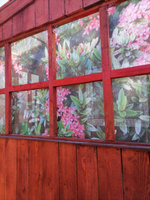 Фотофасад для забора 300х158, декоративная заборная сетка с рисунком для беседки Цветы #81, Любовь Ж.