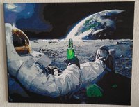 Картина по номерам Hobruk "Космонавт на чиле", на холсте на подрамнике 40х50, раскраска по номерам, набор для творчества, аниме / фэнтези #4, Игорь Ч.