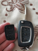 Кнопки автомобильного ключа зажигания для Hyundai Solaris Elantra ix35 Santa Fe i40 / Хендай Солярис Элантра Сфнта Фэ - комплект 2 штуки (для 3-x кнопочного ключа) #59, Проворов Андрей