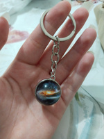 Брелок для ключей / Брелок для сумки планеты Млечный путь шар в серебристой оправе #6, Rio R.