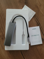 USB Хаб UGREEN CM219 (70336) 4-Port USB 3.0 Hub with USB-C Power Supply. Цвет: серый #27, Полина К.