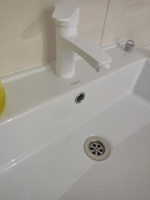 Смеситель для раковины в ванную, кран для ванной в раковину Juguni серии Sirius рычажный, белый, Арт.: 0402.158 #6, Ирина Б.