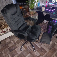 Кресло компьютерное велюровое для дома и офиса черное FRANDER #1, Виктор Ф.