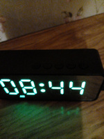 Радиоприемник с часами SOUNDMAX SM-1520B(черный с зеленым), настольные часы с Bluetooth, FM, USB, MicroSD, 3Вт, 1200mAh. #8, Светлана З.