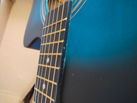 Акустическая гитара матовая, синяя. Размер 40 дюймов Jordani B4020 BLS #7, Александр С.