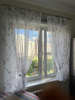 Curtain & Textile Тюль высота 150 см, ширина 150 см, крепление - Лента, серая сакура #65, Анна П.