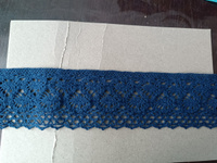 Кружево вязаное, шир 50 мм * уп 2,5 м цвет темно - синий для шитья, рукоделия и творчества #68, Марина Г.