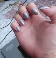 Лак для ногтей "Varials", темно-серый, голографический, с блестками, 11 мл #69, Юлия М.