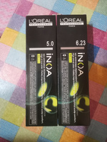 Краска для волос профессиональная INOA L'Oreal Professionnel, 6.23 темный блондин перламутровый золотистый #13, Татьяна