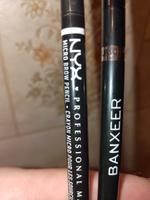 Карандаш для бровей BANXEER Eyebrow Pencil, автоматический, стойкая текстура, тонкий стержень slim и щёточка-расчёска, тон 06, коричневый #45, Ольга Усик