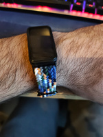 Плетёный ремешок из эластичной ткани для фитнес браслета Huawei Band 8 9 ( Хуавей Бэнд 8 9 ) деним разноцветный #34, Тимур Г.