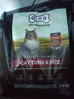 Gina Classic Cat Tuna & Rice Полнорационный сбалансированный корм супер премиум класса с тунцом и рисом для взрослых кошек, 7,5 кг #42, Сергей Р.