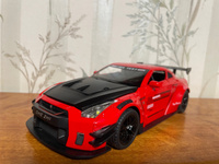 Коллекционная модель машинки Nissan Skyline GT-R R35 (Ниссан ГТР) Годзилла, масштаб 1:24, открываются двери, капот, багажник, свет фар, звук мотора #37, Ляйсан М.