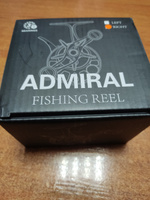 Катушка мультипликаторная для зимней ловли Admiral Fishing Reel 60(3+1bb), с курком, рукоять справа, Orange #23, Сергей Б.