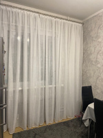 Curtain & Textile Тюль высота 260 см, ширина 400 см, крепление - Лента, Белый с серебром #73, Александра М.