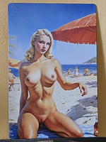 Табличка металлическая интерьерная Pin-Up Девушка Пинап #2, Александр-Виктор