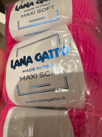 Пряжа Lana Gatto - Maxi Soft (А3088 - фуксия неон), 90м/50г, 3 шт. (Лана Гатто - Макси Софт/Maxisoft) #63, Надежда З.