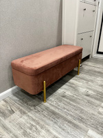 Stool Group Банкетка с ящиком Болейн, Велюр искусственный, 110х42х42 см #27, Аида Б.