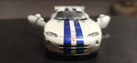 Машинка металлическая Kinsmart 1:36 Dodge Viper 5039DKT инерционная, двери открываются / Бело-синий #13, Сергей И.