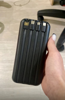 Повербанк 2000mah внешний аккумулятор портативный / беспроводная зарядка / мощный Power Bank с беспроводной зарядкой и встроенными кабелями lightning, USB, USB Type-c, microUSB #14, Светлана Т.