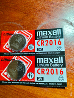 Maxell Батарейка CR2016, Литиевый тип, 3 В, 2 шт #5, С В.