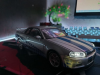 Коллекционная модель машинки Nissan Skyline GT-R R34 (Ниссан ГТР) масштаб 1:24 #61, .