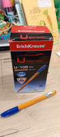 Ручка шариковая ErichKrause U-108 Orange Stick 1.0, Ultra Glide Technology, цвет чернил синий , упаковка 50 шт #1, Валерия Б.