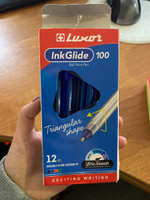 Ручки шариковые синие набор Luxor InkGlide 100 Icy, 12шт #5, Ирина Ж.