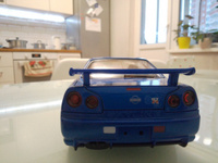 Коллекционная модель машинки Nissan Skyline GT-R R34 (Ниссан ГТР) масштаб 1:24 #30, Стёпа С.