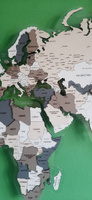 Карта мира настенная деревянная 3D многоуровневая Geografika БЕЗ ПОДСВЕТКИ 150 х 90 см "Сафари". Панно и декор на стену для интерьера дома. Украшение, картина интерьерная из дерева в комнату #30, Светлана Д.