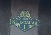 Адресная табличка светонакапливающая на дом 420х310 мм. "Домовой знак Сова", синяя, из алюминиевого композита и светонакапливающей пленки FES , УФ печать не выгорает #30, Надежда С.