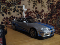 Коллекционная модель машинки Nissan Skyline GT-R R34 (Ниссан ГТР) масштаб 1:24 #26, Женя Р.