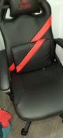 Кресло компьютерное игровое Zombie, экокожа, черное, красное, крестовина пластик, геймерское, с подголовником #14, Елена И.