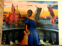 Картина по номерам на холсте на подрамнике 40х50 см "Алые паруса" #17, Маргарита Б.