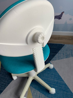 Кресло компьютерное ЛОГИКА, гипоаллергенная ткань, белый пластик, "Biruza", 1 шт. / компьютерный стул / детское / для школьника / ортопедическое #13, Диана М.