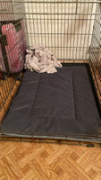 Лежак-подстилка антивандальная для кошек и собак PET LEX размер 100х70х3см, серый велюр, периотек #75, Екатерина