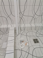 Карниз для ванной комнаты угловой KONONO, белый 260 см, держатель 12 пластиковых колец #4, Иван В.