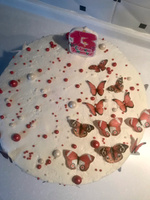 Вафельная картинка на торт БАБОЧКИ КРАСНЫЕ, украшение для торта и выпечки #39, Ксюша