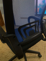 Кресло компьютерное RIDBERG CH-695, синий, черный. Стул с пластиковыми подлокотниками и крестовиной, на колесиках для школьника для руководителя #87, Ирина Крылкова