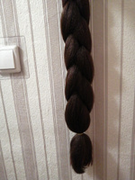 Канекалон для волос, пряди для плетения косичек, цвет темный шоколад, длина 130 см #39, Марина А.